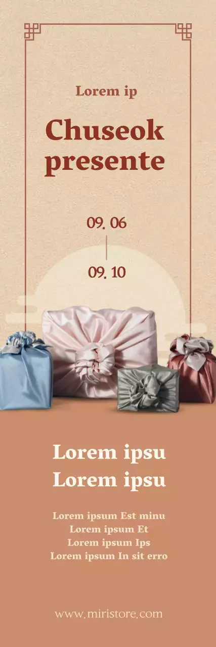 Faixa de presente Chuseok em tons suaves