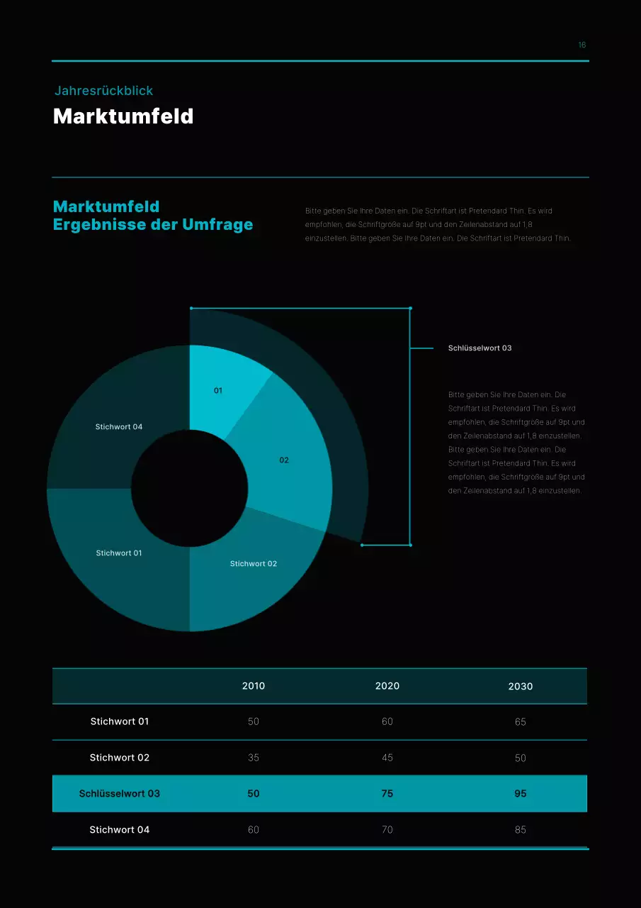 Einfaches Konzept Businessplan in hellblau und schwarz