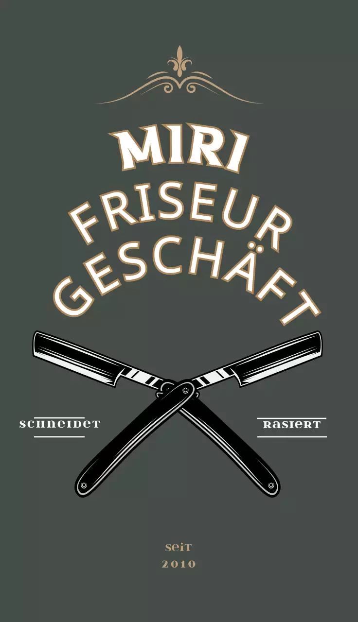 Grüne Visitenkarte eines Friseursalons