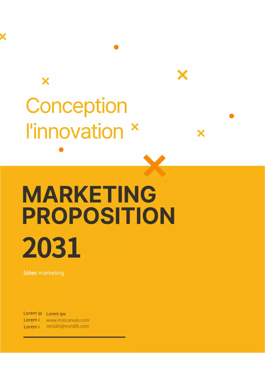 Proposition marketing simple et épurée avec des formes jaunes