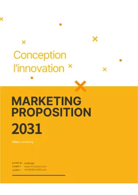 Proposition marketing simple et épurée avec des formes jaunes