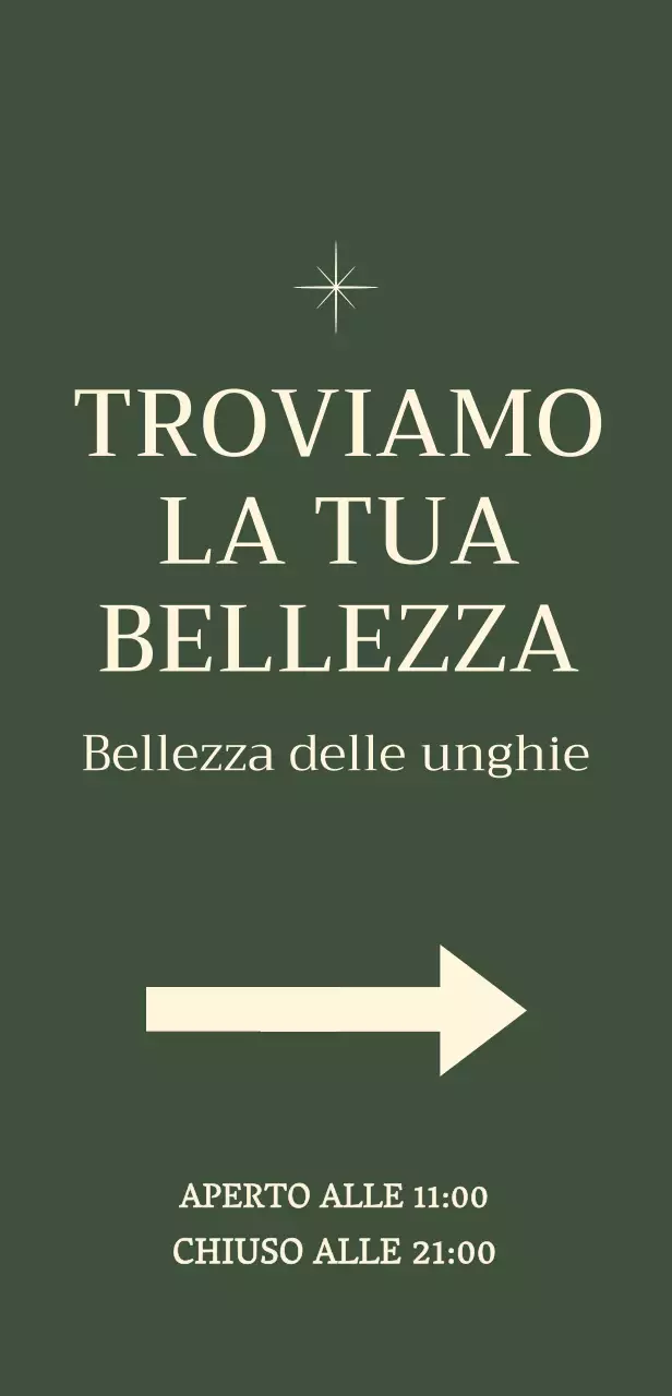 Segno delle unghie con illustrazione di stelle su sfondo verde