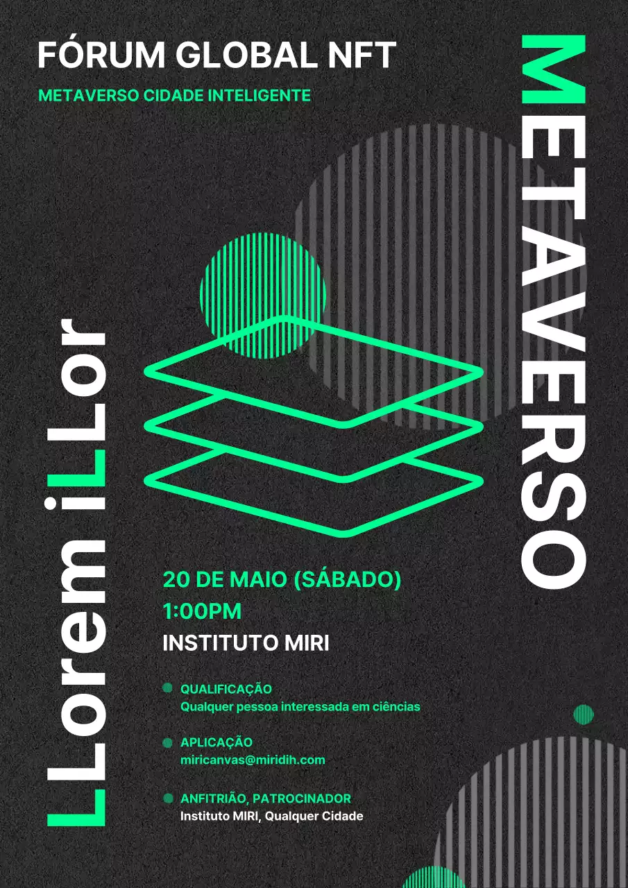 Cartaz simples de TI em preto e verde