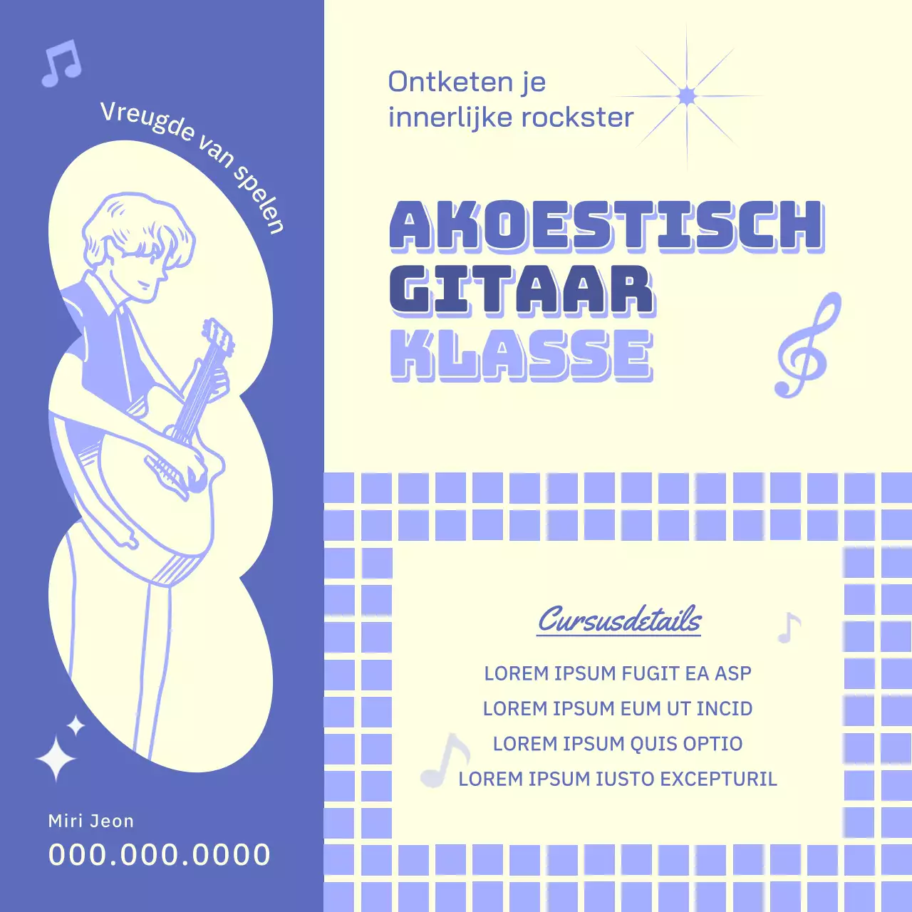 Minimalistische drempel in geel en blauwLes compleetGitaar online gids