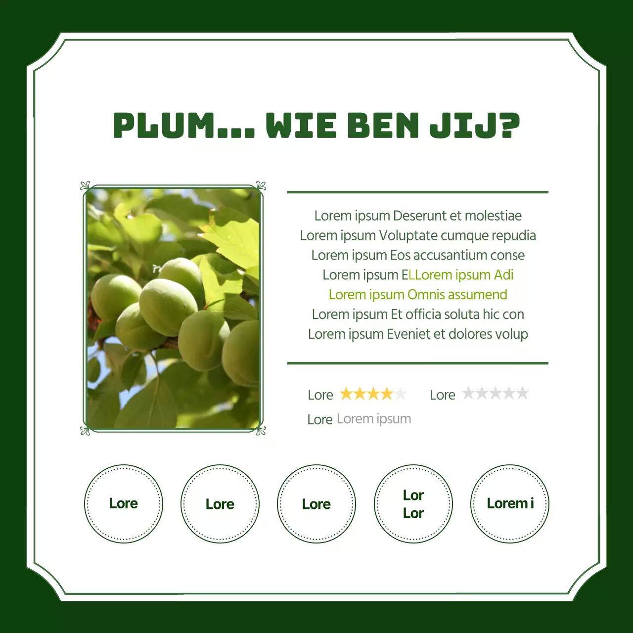 De voordelen van pruimen in een groene omgeving cardnews design