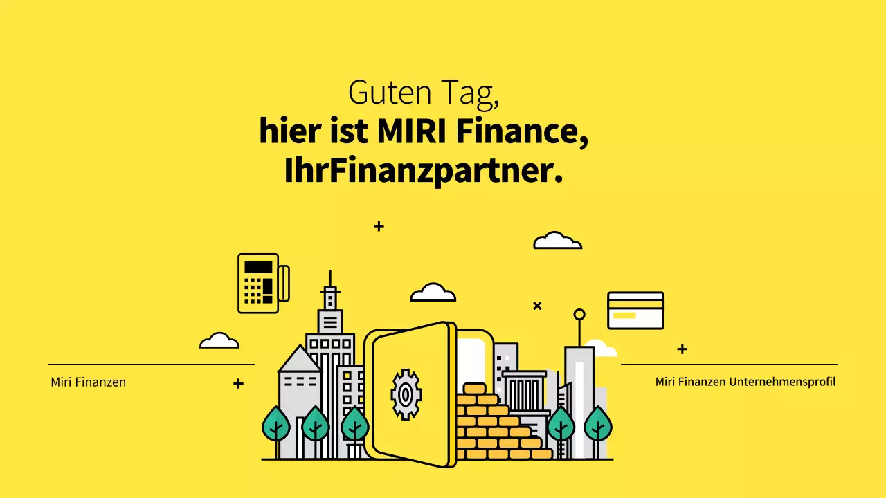 Ein minimalistisches Finanzunternehmensprofil in Gelb und Weiß