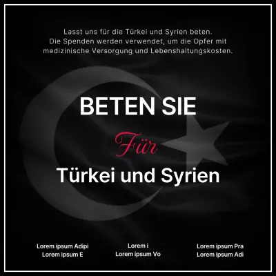 Anweisungen für Erdbebenspenden mit hervorgehobenem Text auf schwarzem Hintergrund