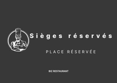 Réservations de restaurants en noir et blanc, aux lignes épurées