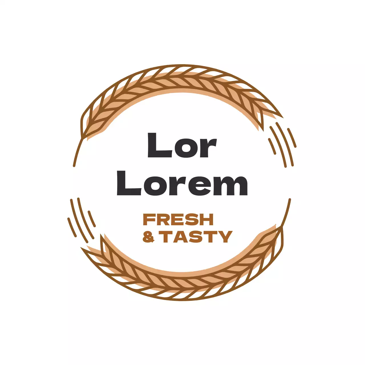 Illustration marron étiquette propre restaurant boulangerie