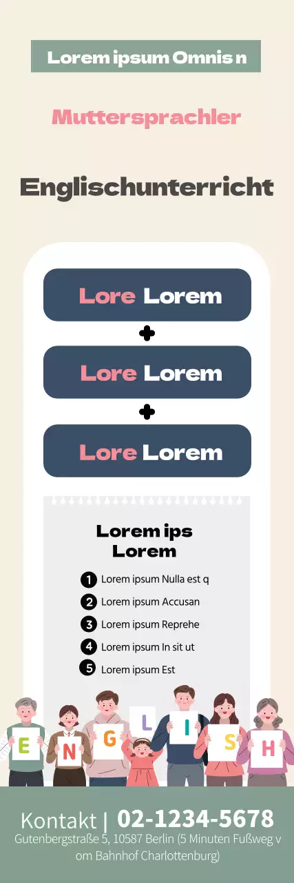 Beige Illustration ordentlich Englisch Schule Förderung