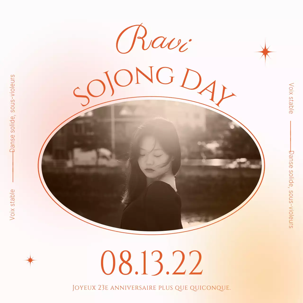 Souhaiter un joyeux anniversaire à votre idole dans les tons orange