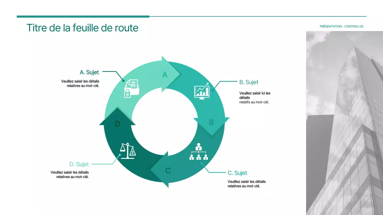 Feuille de route de l'icône de la flèche circulaire verte