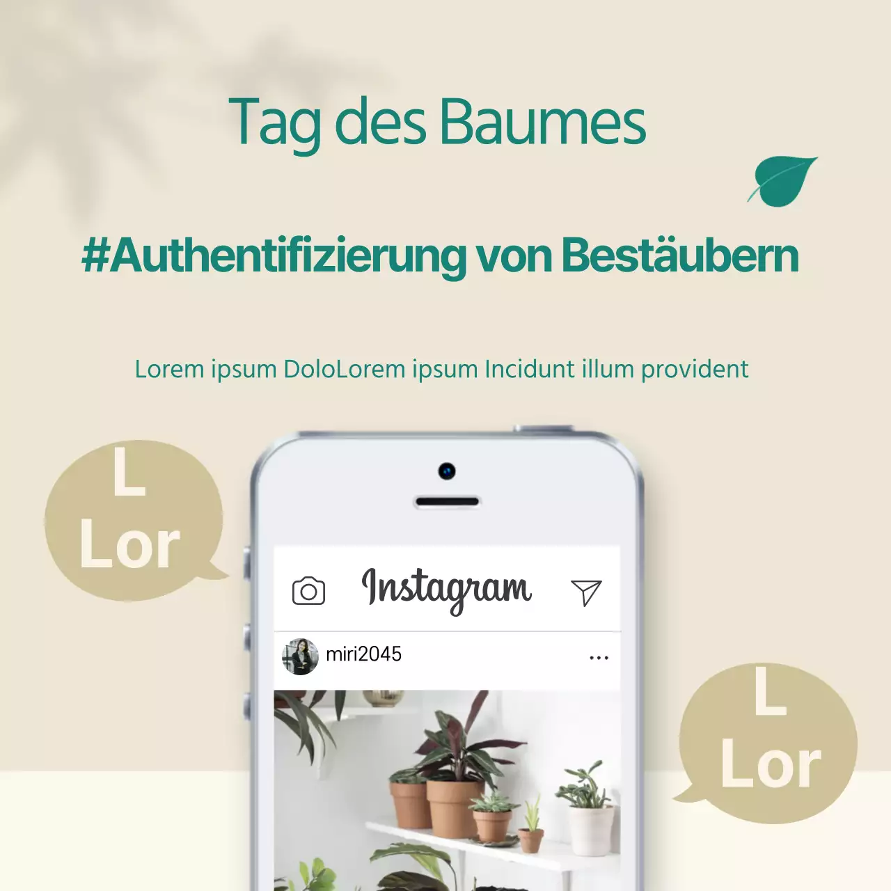 Arbor Day-bezogene saubere Banner auf einem beigefarbenen Hintergrund mobile Fotorahmen