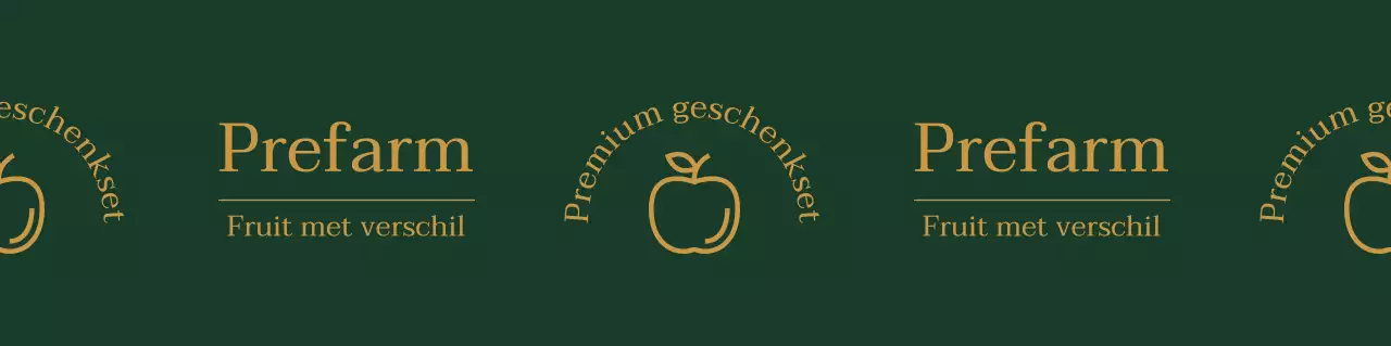 Logo in eenvoudige stijl in donkergroen en oker