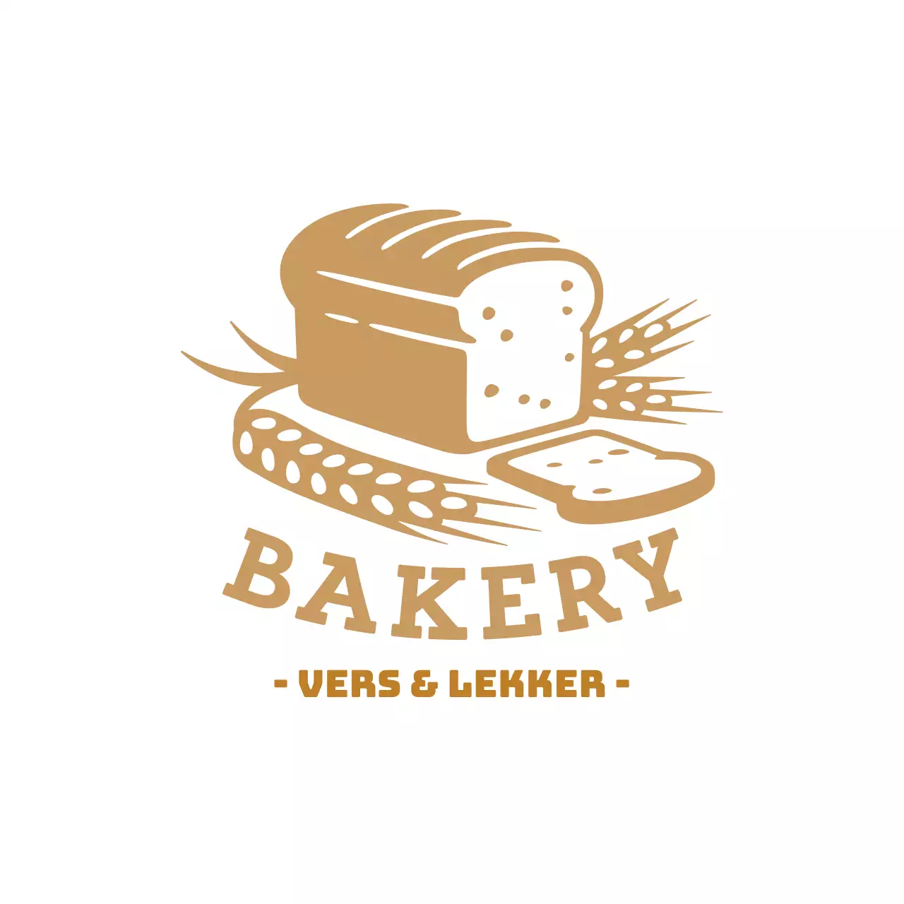 Bruine illustratie schoon restaurant bakkerij etiket