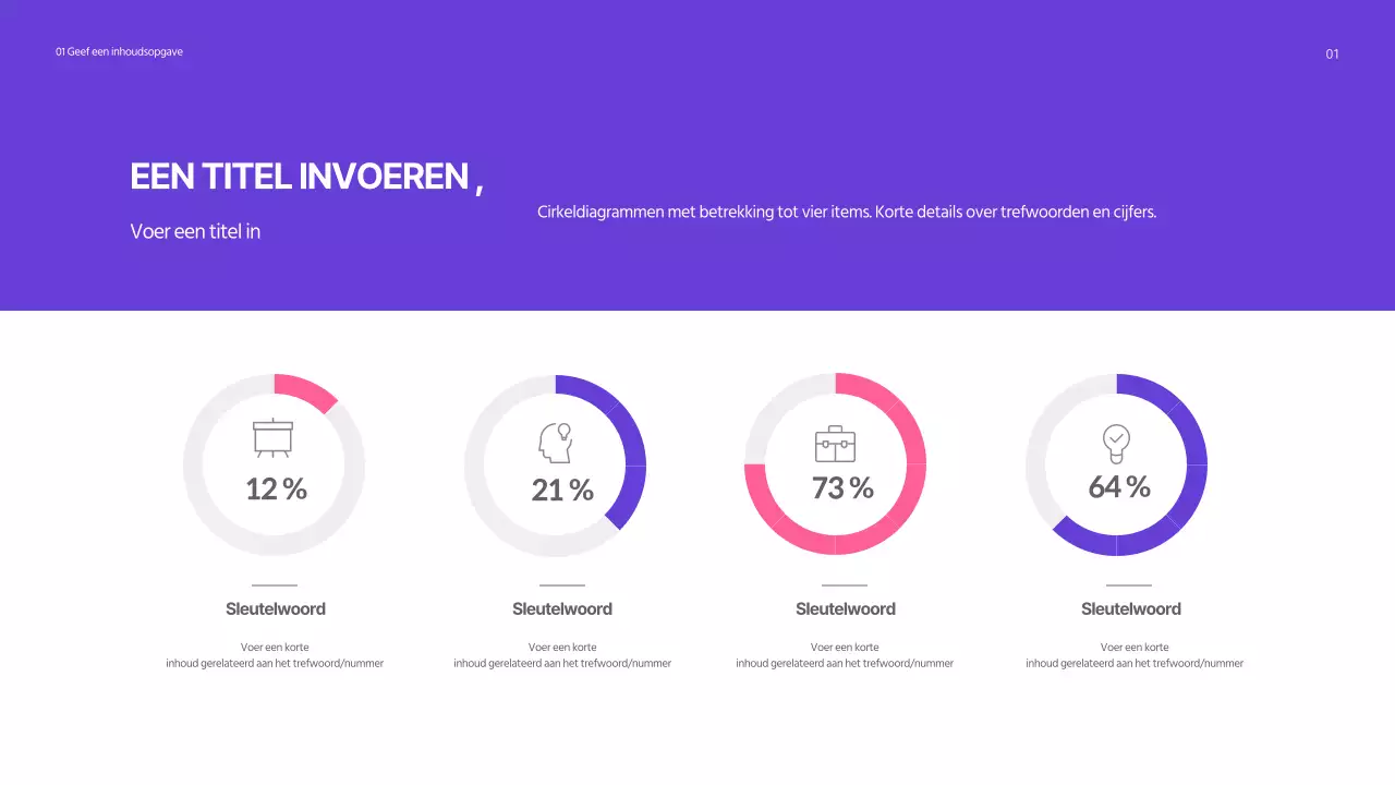 Taartgrafiekontwerp met een eenvoudig concept