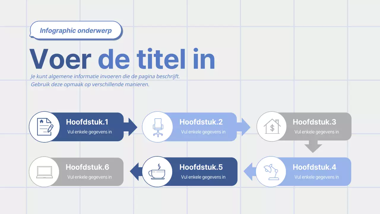 Leuke concept tijdlijn in blauw en grijs
