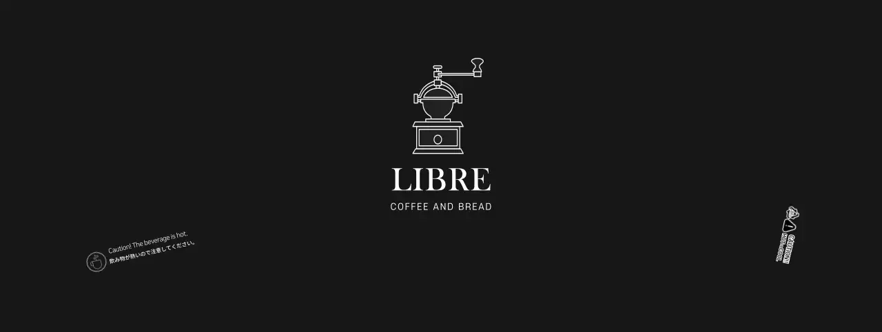 ブラックシンプルカフェロゴカップホルダー