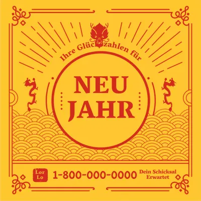 Neujahrshoroskop mit einem gelb-roten schamanischen Amulettkonzept