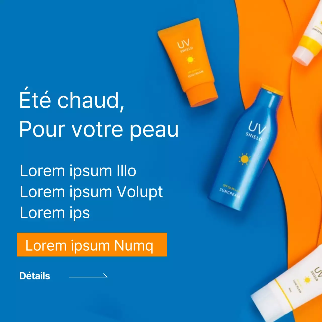 Les soins solaires d'été sous le signe du bleu-orange Evénement de recrutement pour célébrer le lancement des soins solaires d'été