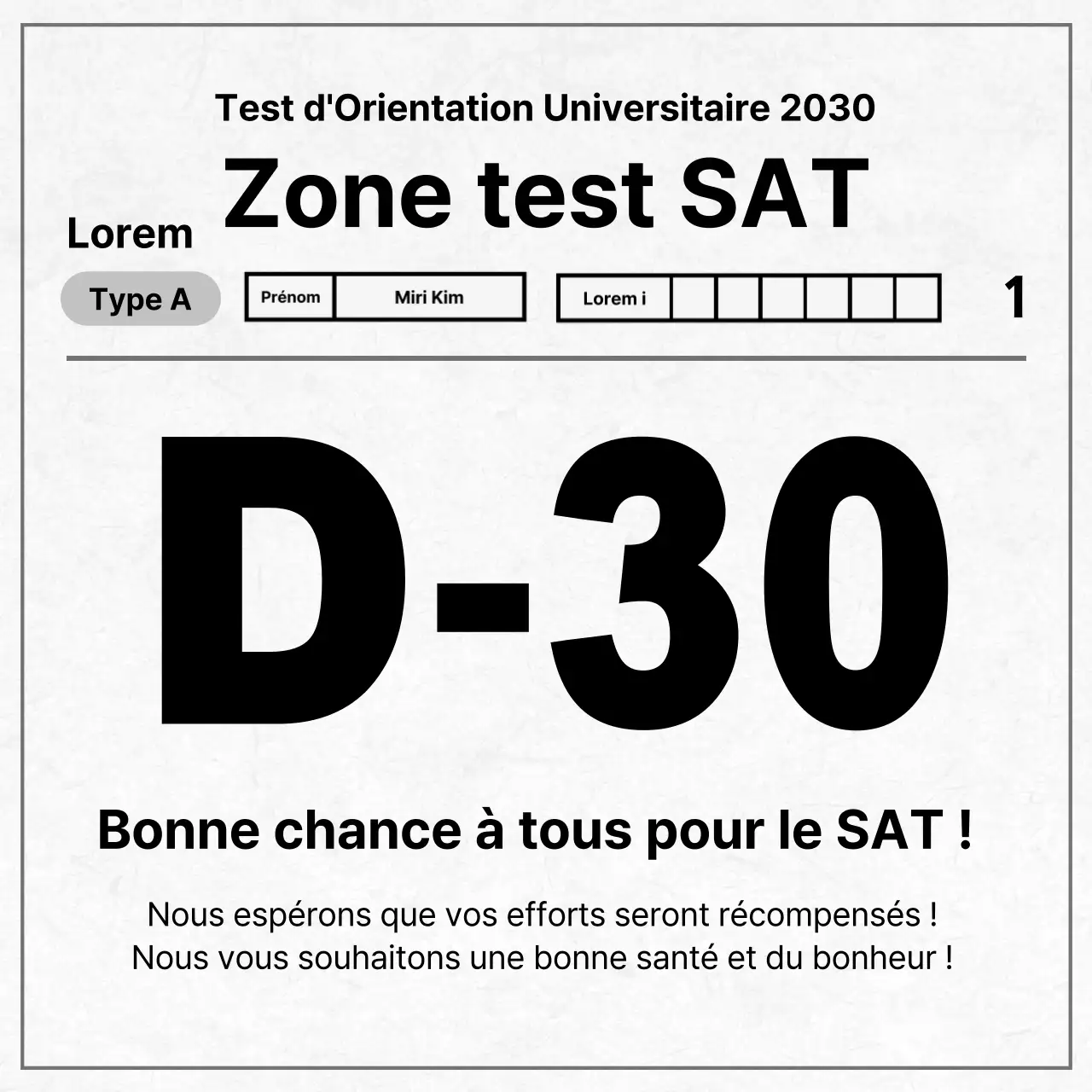 Des encouragements pour le SAT