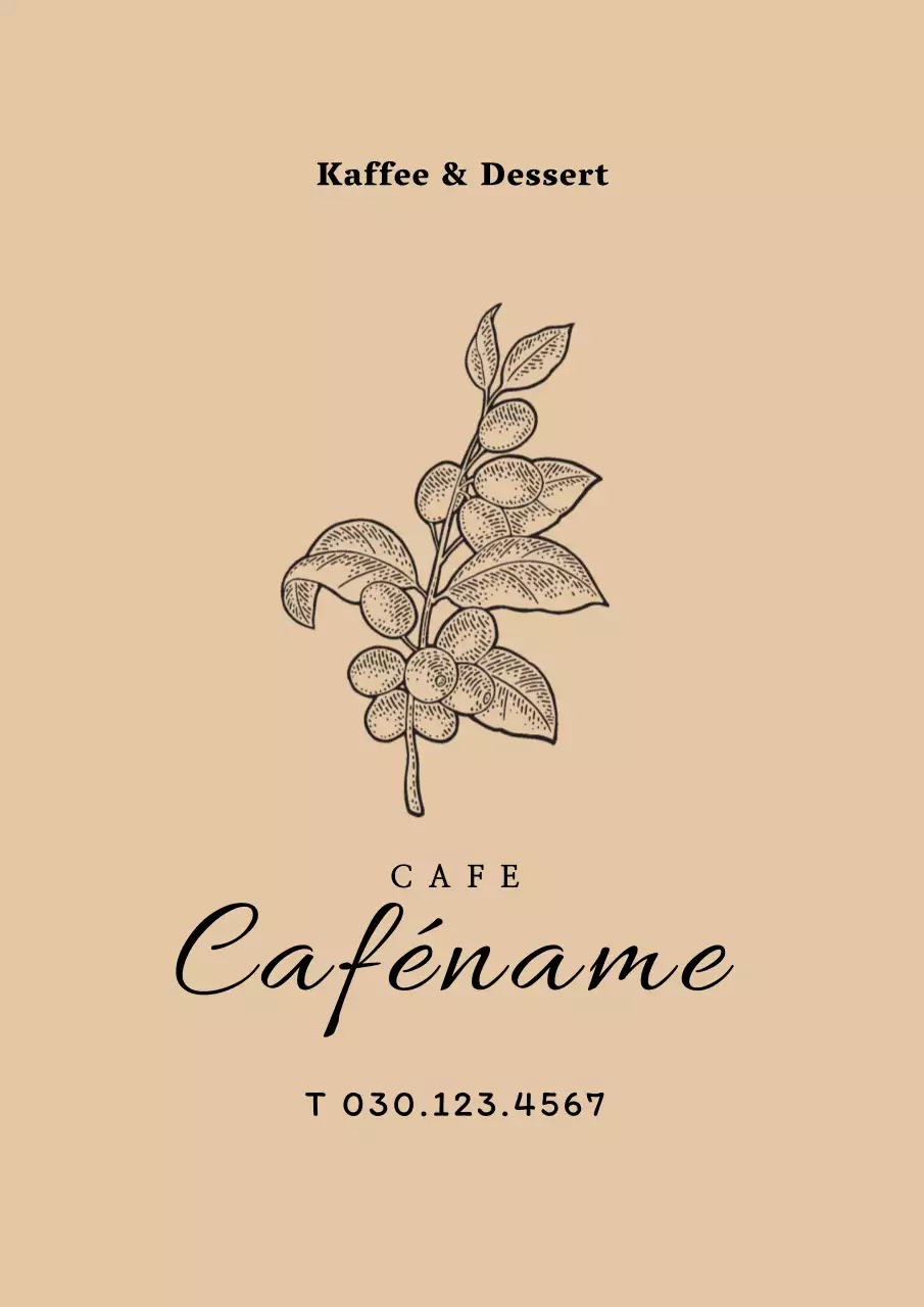 Beige Illustration Vintage Cafe Förderung