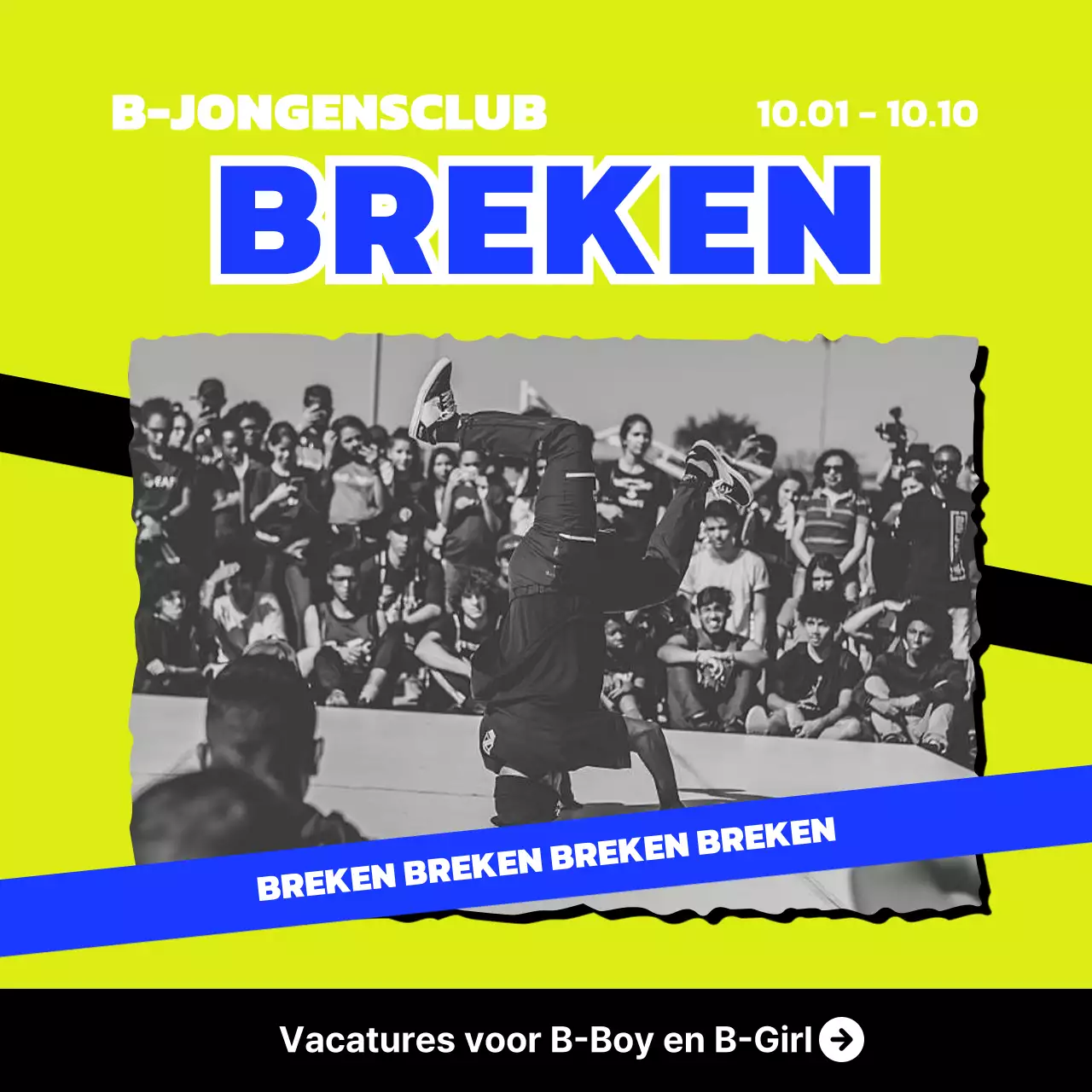 Lime Blue B-Boy Werving Sociale Media