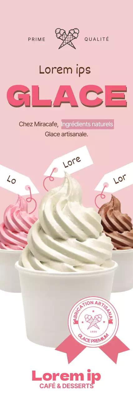 Mettre en évidence les photos roses pour promouvoir les glaces propres