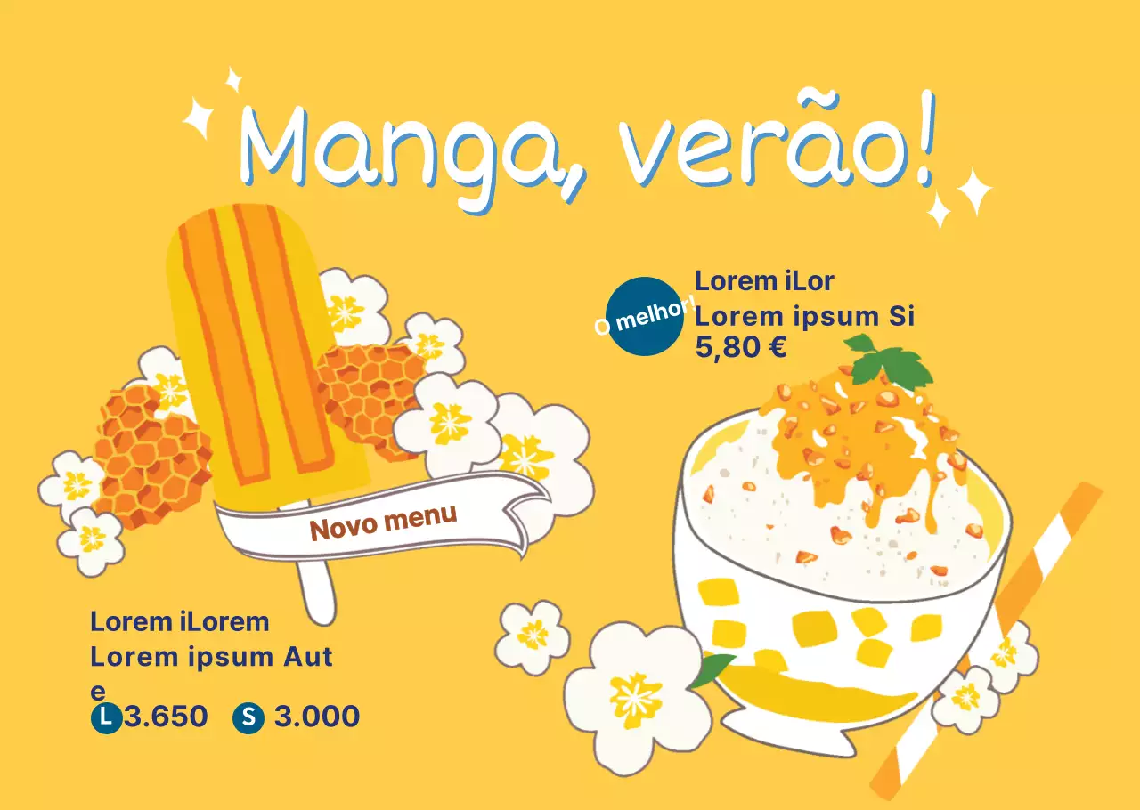 Ilustração de gelo raspado de manga gira Papel de transparência para cafés