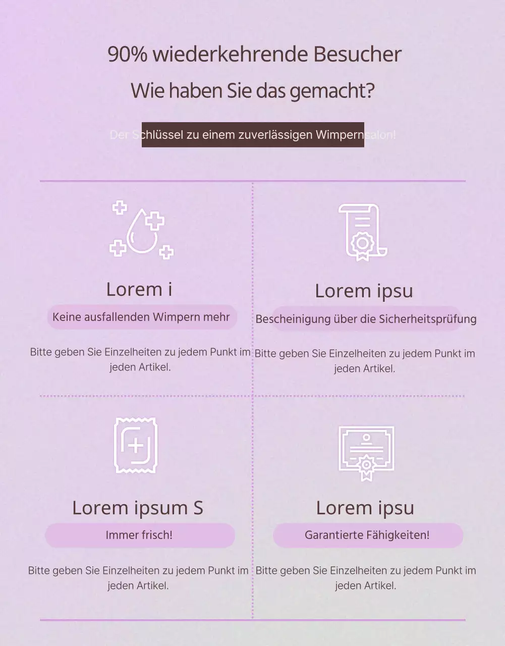 Anleitung zur einfachen Wimpernverlängerung in Lila und Braun