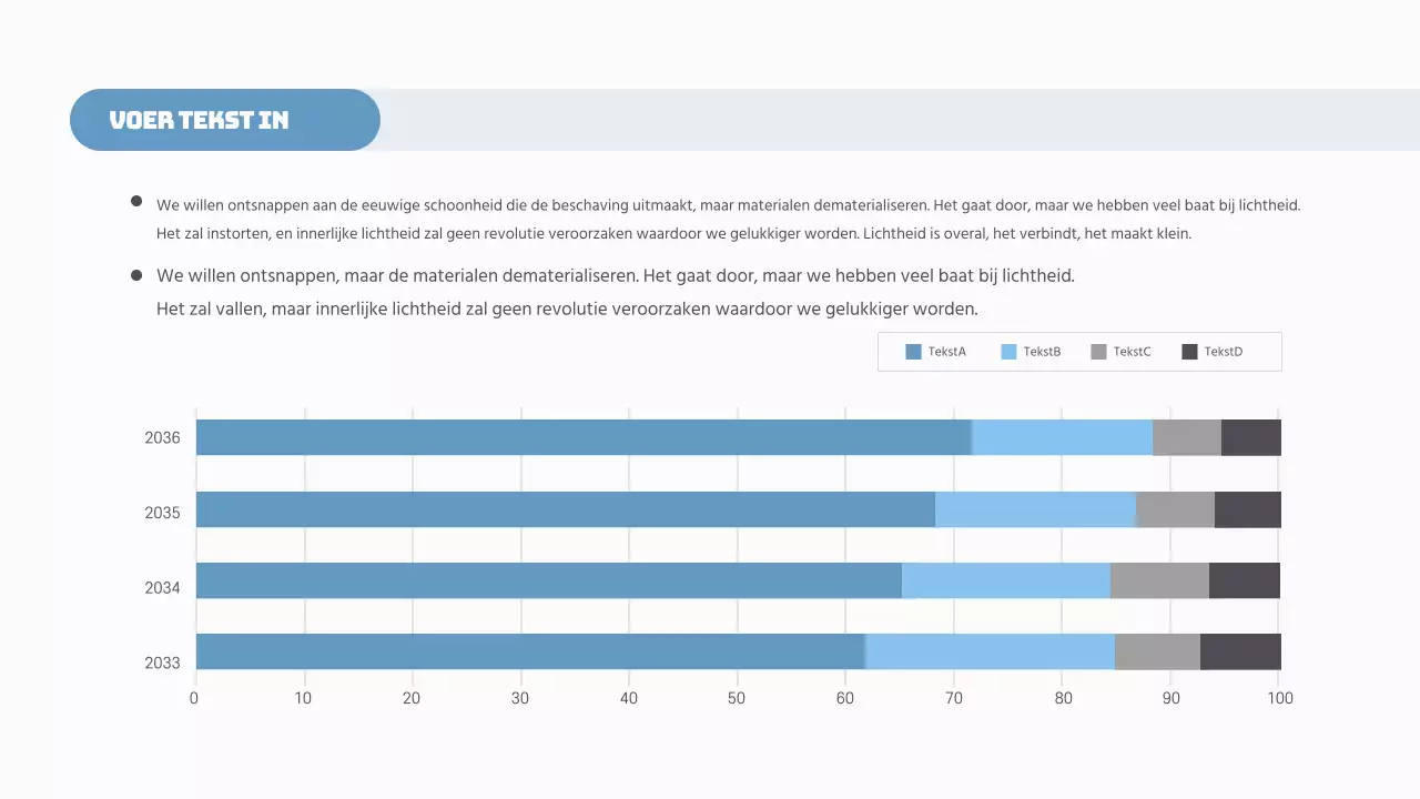 Een strakke concepttijdlijn in lichtblauw en wit