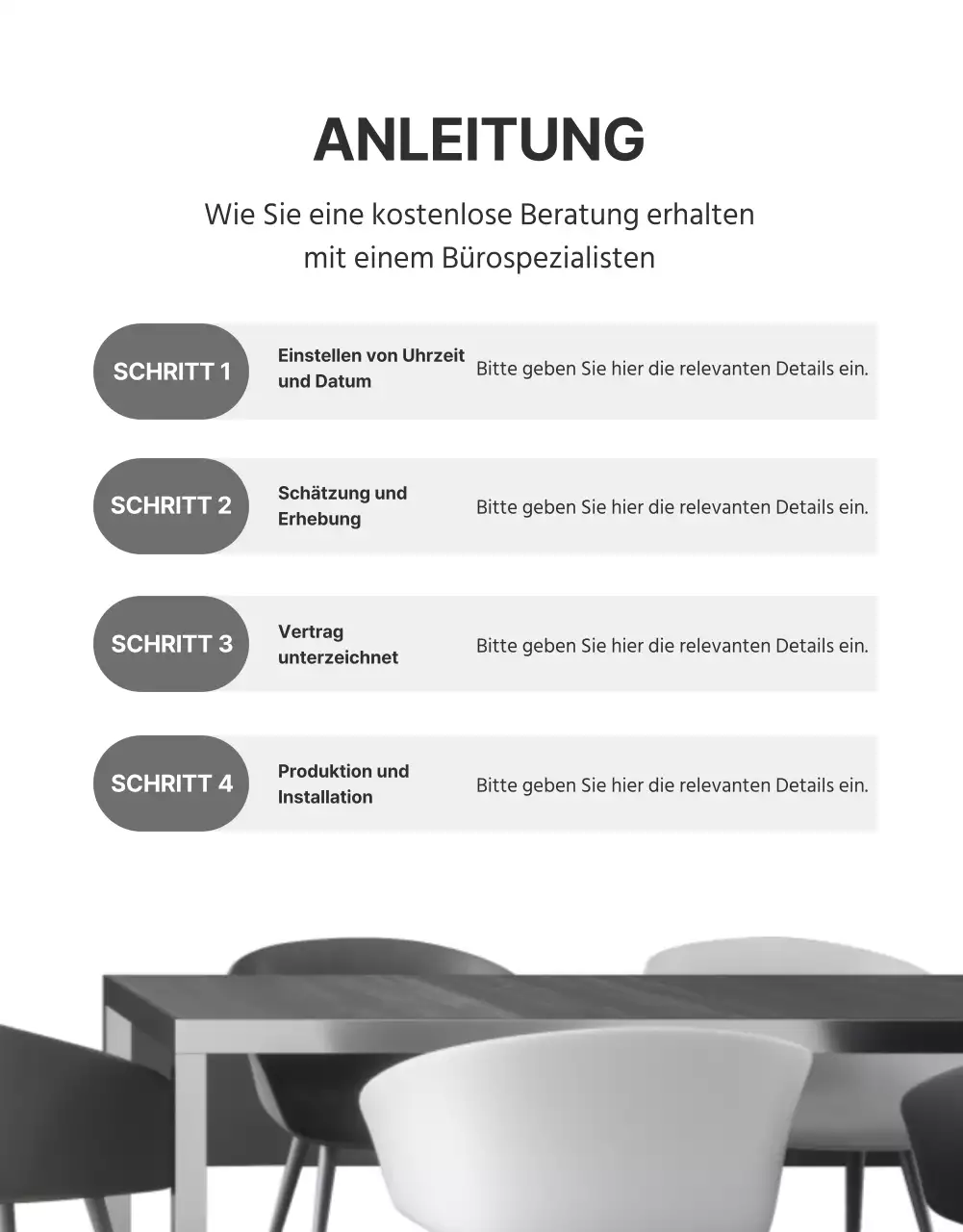 Büromöbel im modernen Stil Details