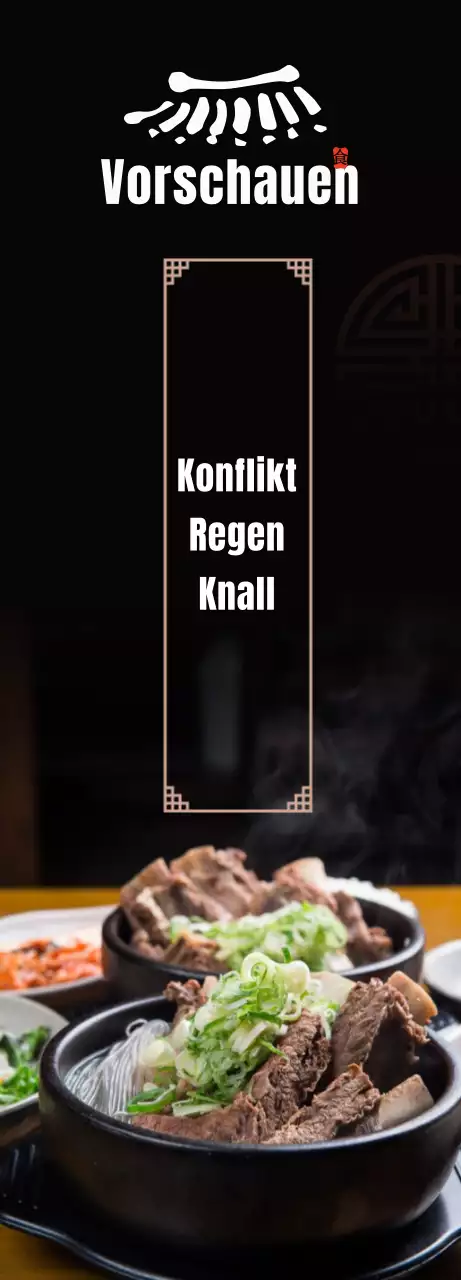 Ein traditionelles Galbitang-Restaurant mit schwarz-braunem Konzept