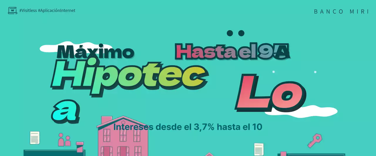 Hipoteca azul claro y rosa gif animado video banner