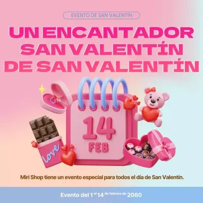 3D San Valentín en rosa