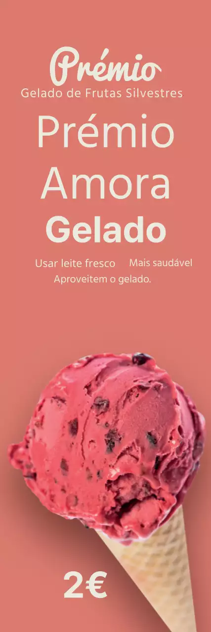 Destaque para as fotografias cor-de-rosa para promover os gelados limpos