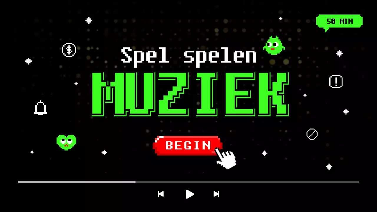 Zwart met groene gameplay rand muziek miniatuur