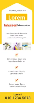 Gele illustratie schattige schoonmaakdienst holbo