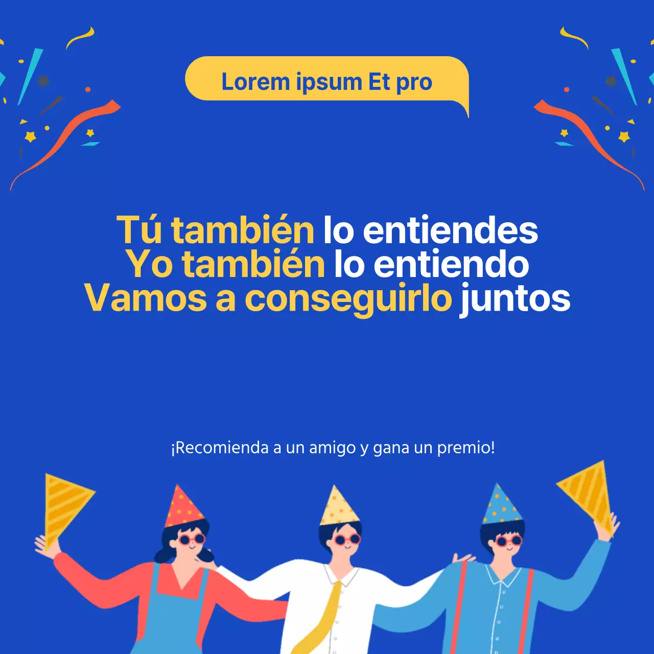 Promocione su evento de referencia con un aspecto limpio en azul y amarillo