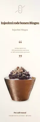 Eenvoudig bruin en beige cafémenu met rode bonenpasta