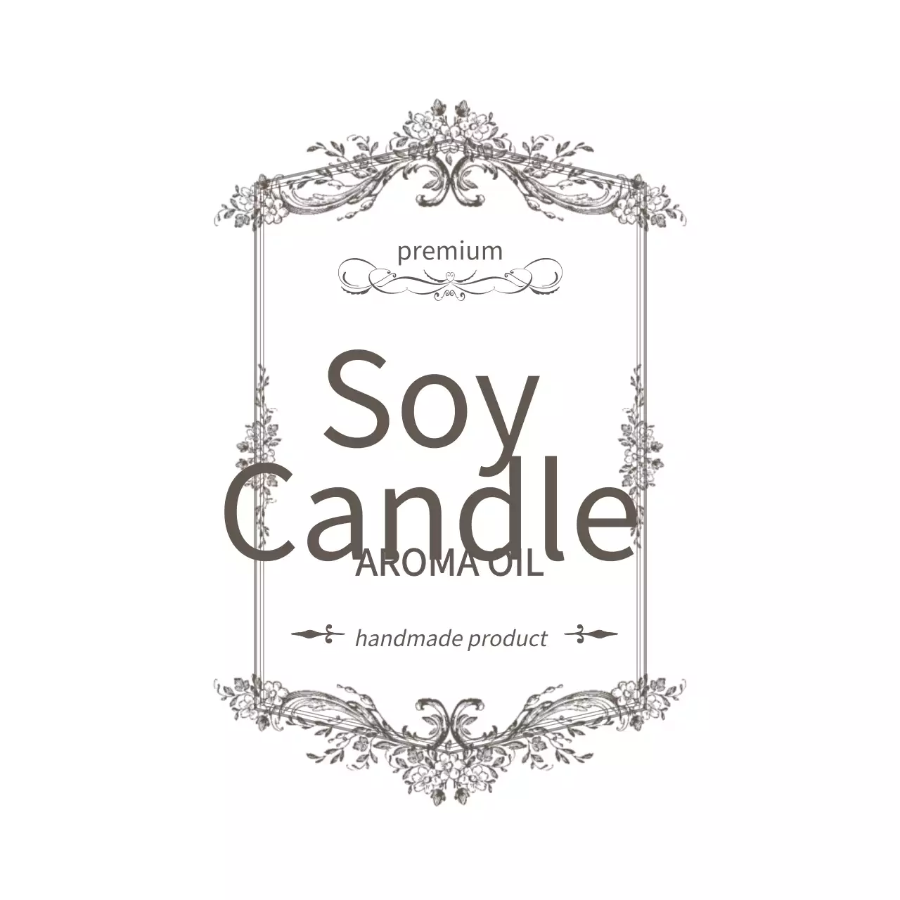 白 シンプル キャンドル ラベル ファンシーバナー