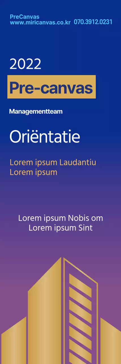Strakke zakelijke oriëntatie met blauwe en paarse letters
