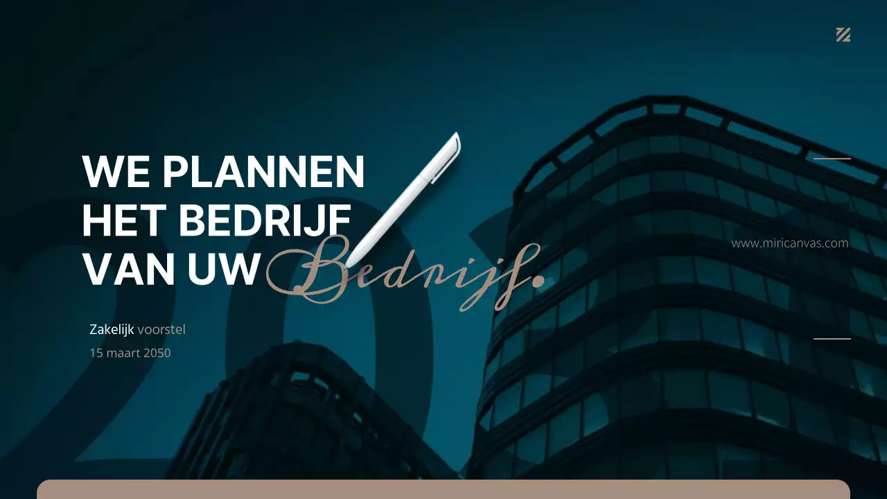 Eenvoudig zakelijk voorstel in turquoise en bruin