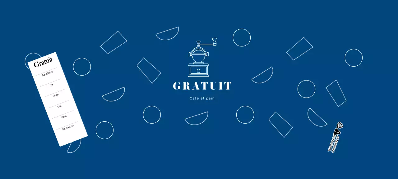 Gobelets en papier pour cafés modernes avec un motif bleu