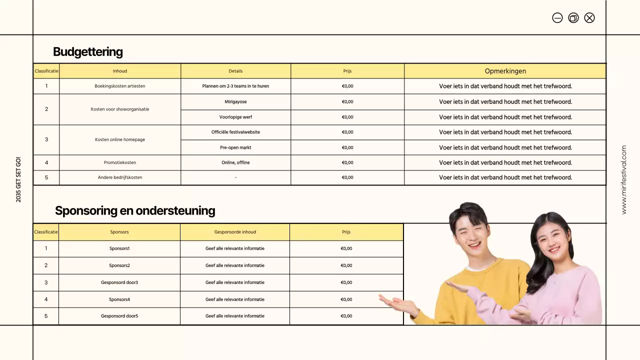 Ivoren en gele lijnen markeren voorstel universiteitsfestival