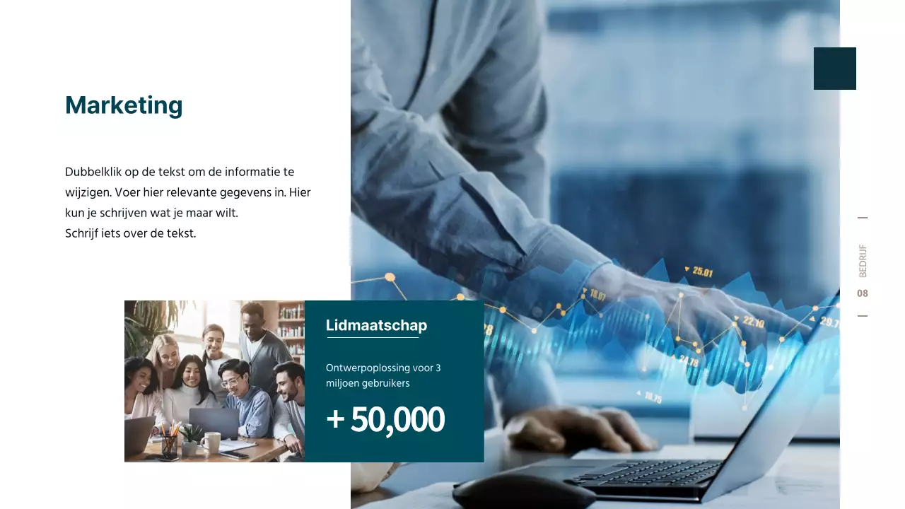 Eenvoudig zakelijk voorstel in turquoise en bruin