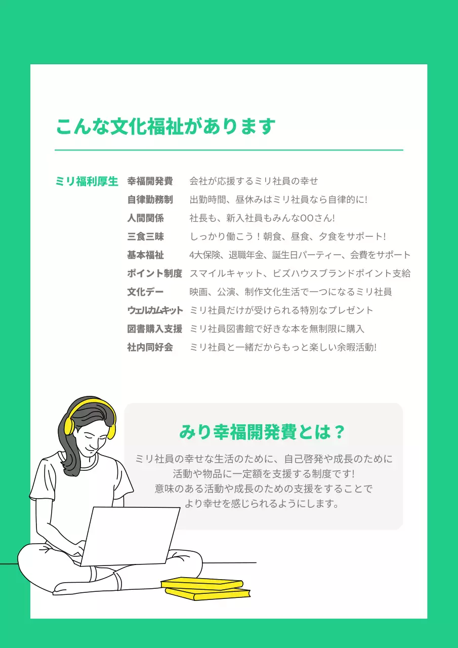 緑 シンプル 採用 ポスター 詳細ページ