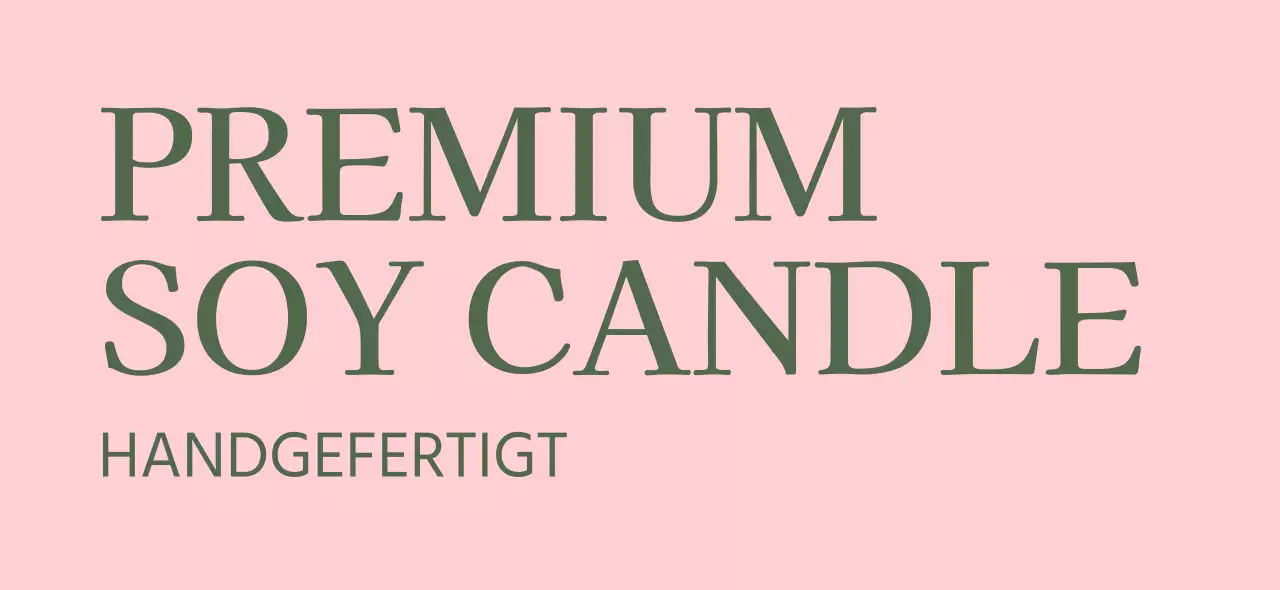 Werben Sie für Ihr Geschäft mit handgemachten Sojakerzen mit rosa und dunkelgrünem Text