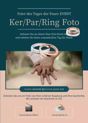 Eine zweifarbige Feier zum Tag des Paares in Dunkelgrün und Rosa