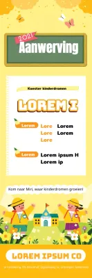 Gele illustratie schattige kleuterschool werving kleuterschool promotie